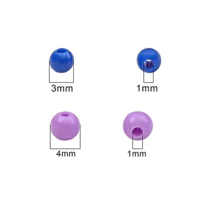 Set of 4mm candy-colored acrylic beads for DIY jewelry making in blue and purple tones
