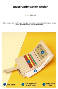 Detailed interior of beige short wallet showing multi-card slots and ID window
