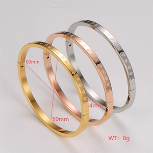 Ensemble de 3 bracelets joncs en acier inoxydable or, or rose et argent avec motifs flocons