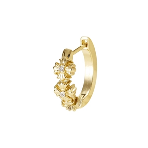 Luxuriöser goldener Blumen-Ohrring mit funkelnden Zirkoniasteinen im modernen Design