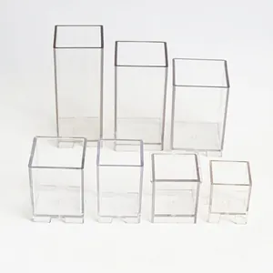 Set of transparent square acrylic candle molds in various sizes for DIY candle making