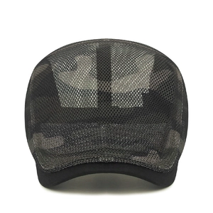 Breathable camo mesh newsboy cap for summer outdoor sun protection and casual wear