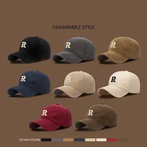 Classic cotton baseball cap with R embroidery available in eight diverse solid colors