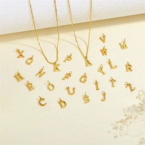 Alphabet Letter Pendants Copper Gold Plated Charms For DIY Jewelry Making Necklaces Minimalist Fashion Accessories