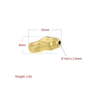 Baroque irregular gold spacer bead 15mm with 2mm hole for DIY jewelry making