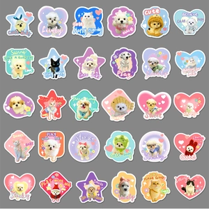 Set of 60 cute pet graffiti stickers with cats and dogs for laptop and water bottle