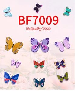 Detailed view of 10 colorful waterproof PVC butterfly wall stickers in assorted sizes