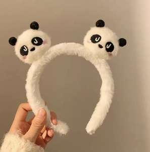 Cute Plush Panda Headband Women Wash Face Hair Band Cartoon Animal Hair Hoop
