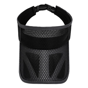 Visière pare-soleil en maille noire avec tissu alvéolé respirant et sangle réglable