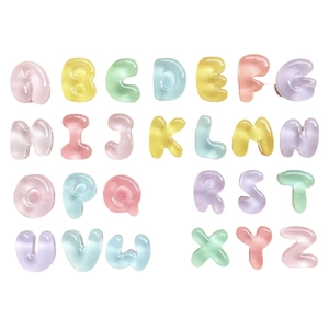 Set of 26 transparent colorful resin English letters for DIY phone cases and hair clips