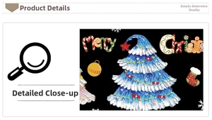 Détails de stickers muraux sapin de Noël style peinture à l'huile avec des ornements