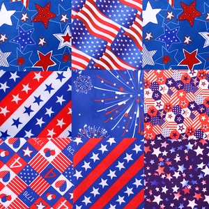 Detailed patterns of American Independence Day dog bandanas with stars and stripes