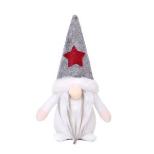 Gnomo di Natale svedese in peluche con fiocchi di neve e cappello con stella rossa