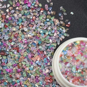 Irregular colorful broken glass crystals for DIY nail art and handmade crafts