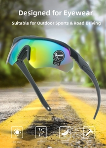 Tactical cycling glasses with rainbow lens featuring anti-glare and impact resistance