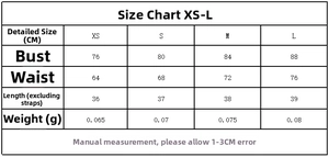 Tabella taglie dettagliata per set a righe da donna con misure da XS a L in cm