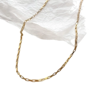 Elegant tarnish-free 14K gold plated titanium steel box chain necklace for women
