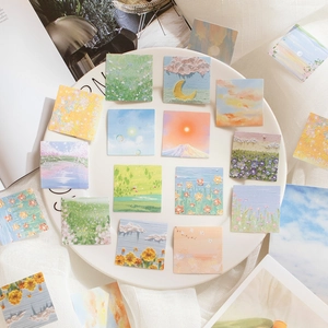 Autocollants Décoratifs Paysage Peinture À L'Huile Esthétique Impressionniste Papier Décalcomanies Pour Journaling Scrapbooking Album