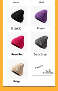 Collection of warm knit beanies in various colors featuring premium ribbed texture