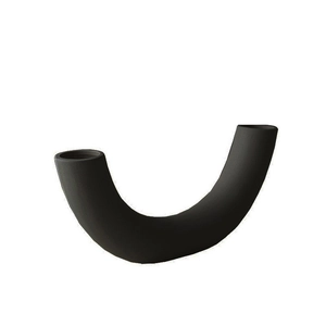 Moderne nordische matt schwarze U-förmige Keramikvase für minimalistische Wohndekoration