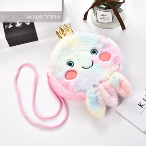 Regenbogen-Plüschtasche Einhorn mit Krone und rosa Gurt für Mädchen
