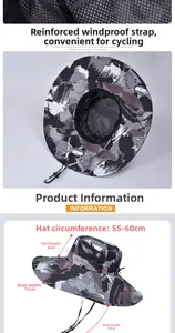 Détails du chapeau de soleil camouflage avec doublure en maille et cordon réglable