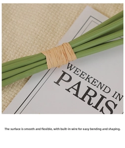 Close-up of artificial daffodil stems with internal wire for DIY flower arrangements