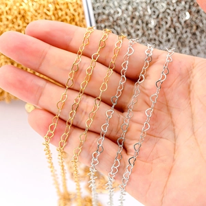 Anelli di catena a forma di cuore cavo in oro e argento per la creazione di gioielli