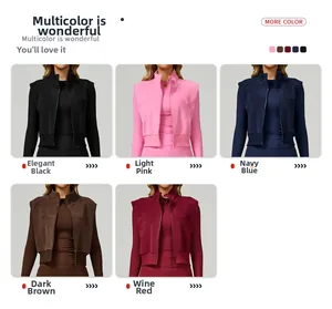 Détail présentant cinq variantes de couleurs du gilet de sport cintré avec fermeture éclair