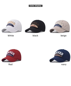Multiple colors of vintage washed cotton baseball caps with rocker embroidery