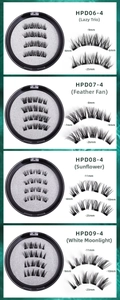 Detailed comparison of 3D magnetic eyelash styles with specific length measurements