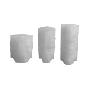 Lot de 3 moules en silicone crâne pour bougeoirs d'Halloween et artisanat en résine