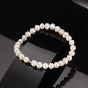 Bracelet élégant en argent s925 orné de perles d'eau douce baroques naturelles