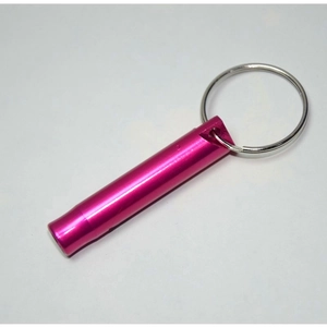 Rose red aluminum emergency whistle with silver keyring for outdoor survival and training