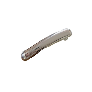 Minimalist silver curved spring hair clip with a sleek polished metallic finish for women
