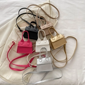 Mini Damen Tasche PU Leder Kleine Quadratische Umhängetasche Trendy Koreanischer Ins Stil Einfarbig Elegant