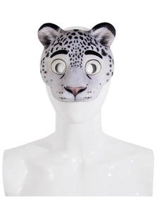 Detailed leopard print EVA animal mask with realistic ears for Halloween cosplay party