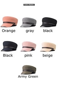 Multi-color leopard print newsboy hats showing various color options and leather strap detail