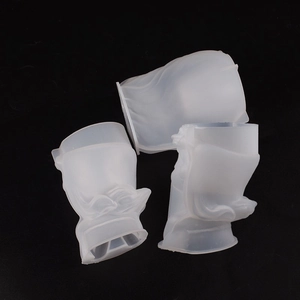 Three translucent silicone molds for DIY resin crafts and goddess plaster flower pots