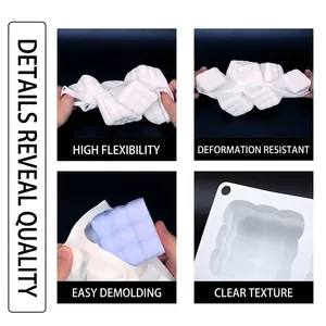 Moule en silicone à 6 cavités pour bougies cubes et chocolat, flexible et anti-adhésif