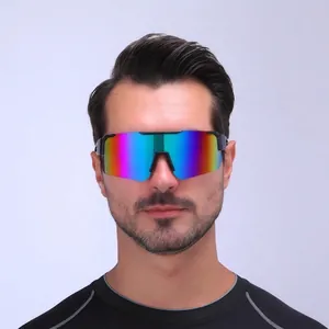 Gafas De Sol Deportivas Al Aire Libre Ciclismo Protección UV400 Resistente Al Viento Marco Grande PC Hombres Mujeres