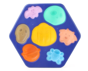 Stampo in silicone blu con 7 motivi di Halloween come zucche e fantasmi per antistress