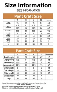 Detailed size chart for high waist fitness leggings with measurements in cm for S-XL