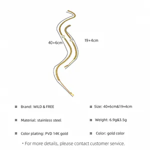 Detail specifications for 14K gold plated stainless steel Cuban chain necklace and bracelet