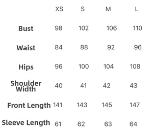 Guide des tailles pour combinaison de ski femme avec mesures poitrine, taille et hanches