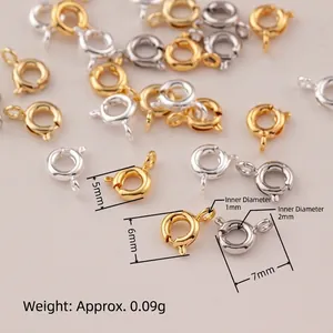14K Gold und Silber Federring-Verschlüsse in 5mm 6mm 7mm für DIY Schmuckherstellung