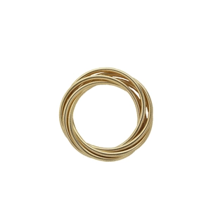 Chic multi-layered wrap snake bone chain bracelet in polished gold finish for women