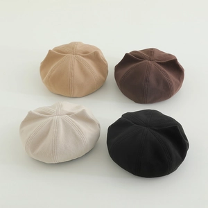 Cute cat-ear knit beret hats in four classic colors for autumn and winter styling