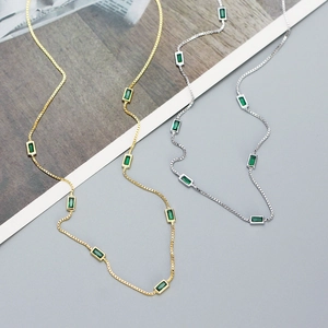 925 silver emerald choker necklaces in gold and silver finish with green gemstones