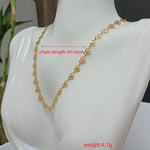 Collana a cuore placcata oro 18 carati per donna con motivo a raggiera e catena 41+5cm